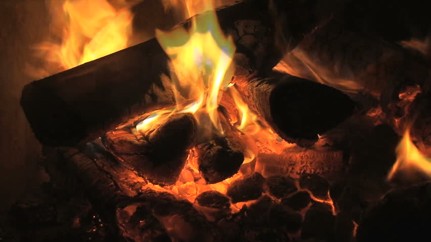 Fire Burning in Outdoor Pit