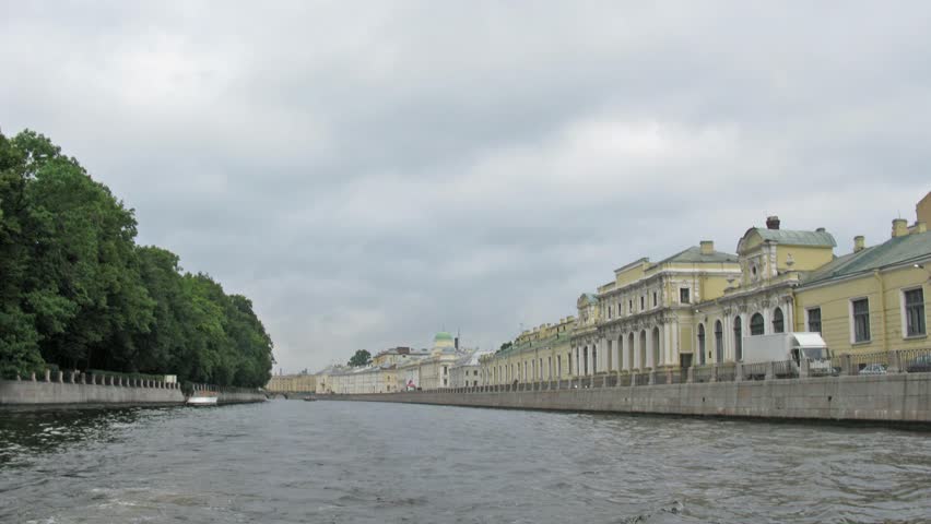 river Neva. Sankt-Petersburg. Time lapse 