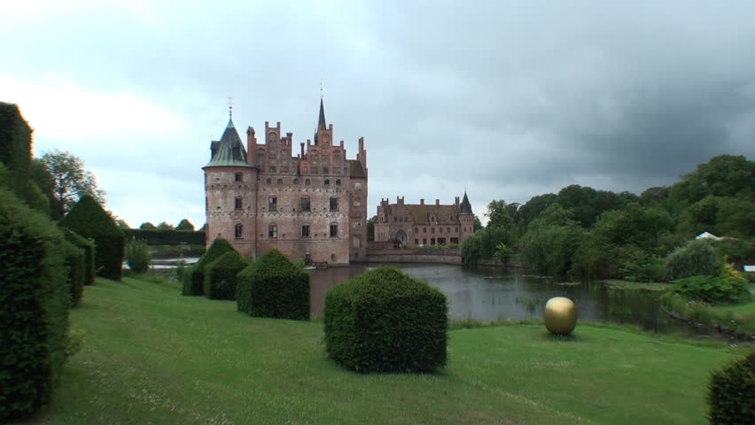 Fairytale like medieval Egeskov Castle on the island of Funen in Denmark 