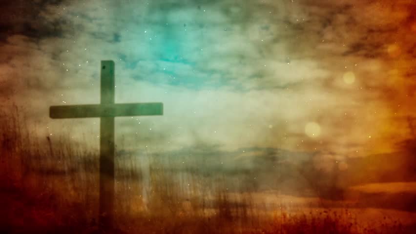 Grunge Style Background Themed On The Crucifixion Of Christ. The Three