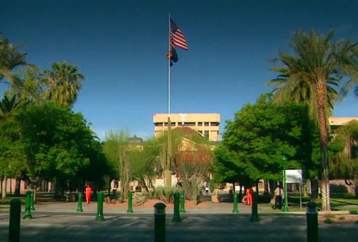 PHOENIX - Circa 2002: Entrance to the Arizona State Capitol in Phoenix, Arizona in 2002.