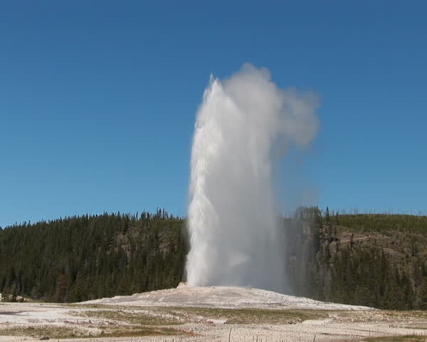 PAL: Old Faithful erupts. Shot in Yellowstone National Park. 