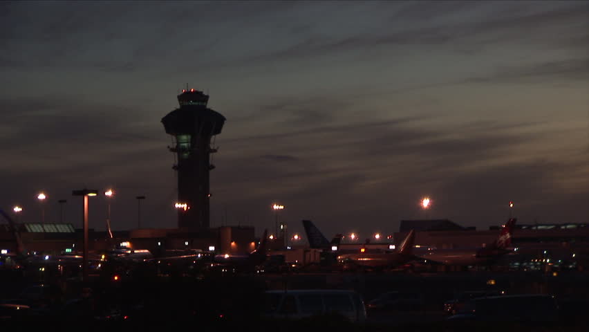 Los Angeles, CA - CIRCA February 2006: LAX International Airport at night time can seem menacing but fear not, it is the gateway to Southern California where dreams come true and the land is majestic