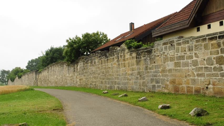 medieval wall of the abbey Adelberg in Germany founded by the emperor Barbarossa in the 12th century