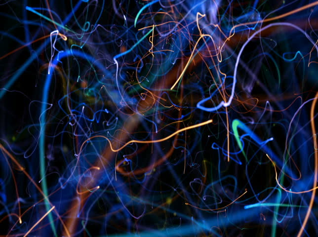 NTSC - Particles streak randomly drawing scribble (Loop).