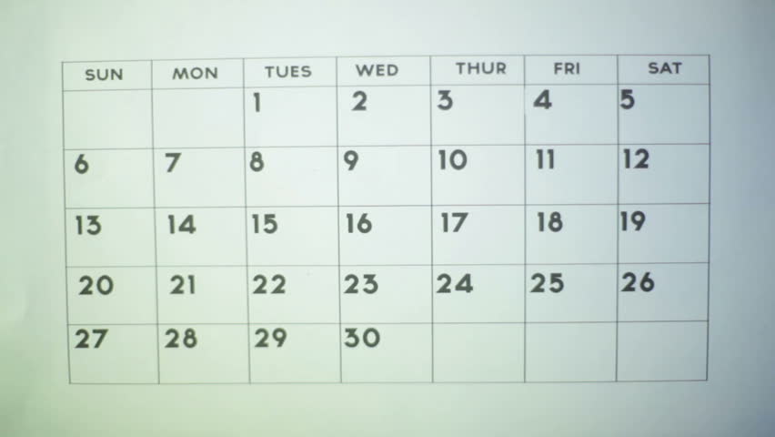 Marking off days on a calendar
