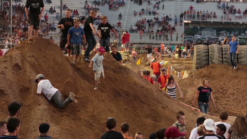 NEPHI, JUAB, UTAH 30 JUN 2012: Annual rural rodeo where people run the obstacle course people at Juab County extreme enduro. Economic and team building ties to community.