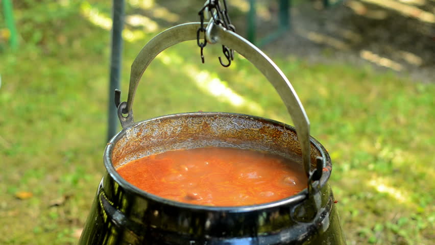 cooking pot of goulash