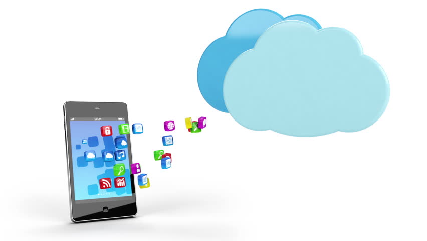 mobile phone app cloud sync concept

