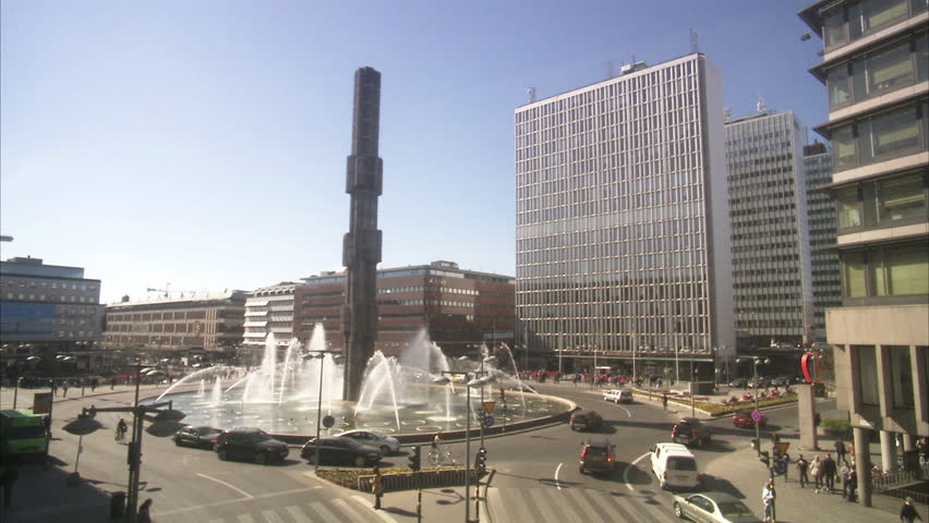 STOCKHOLM, SWEDEN - JULY 2009: View of roundabout at Sergels torg 