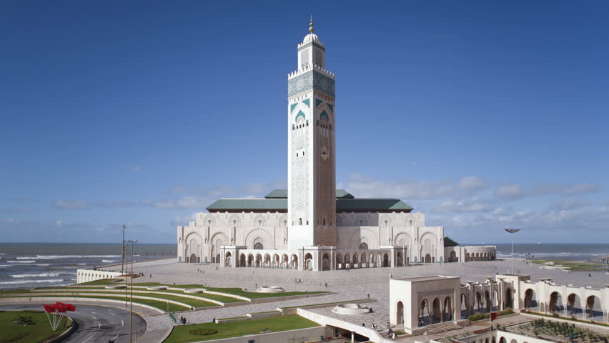 Hassan II Mosque, the third largest mosque in the world, in the daytime
