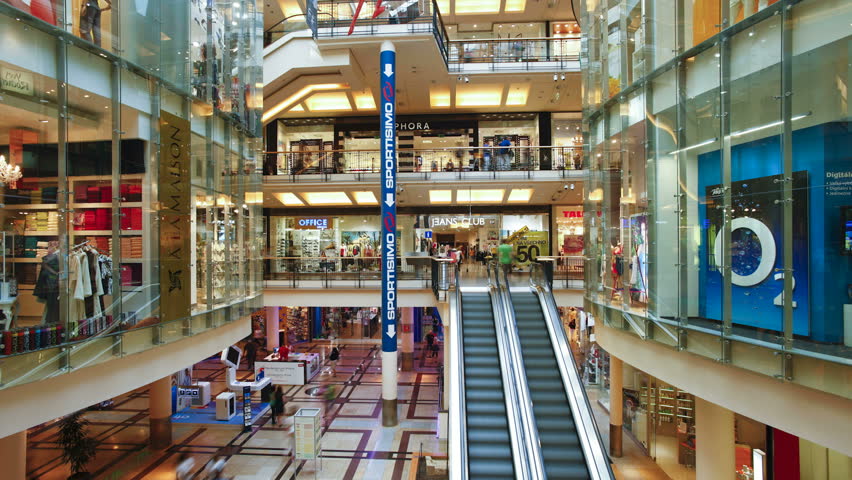 PRAGUE, CZECH REPUBLIC - CIRCA MAY 2011: Shopping center interior