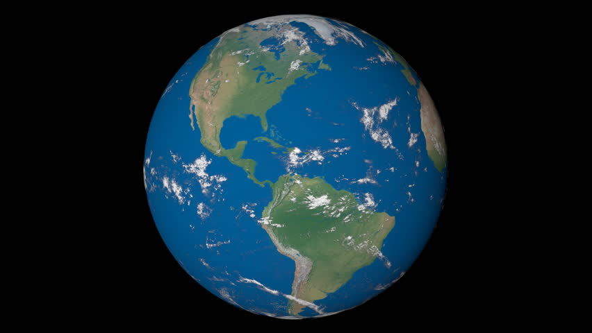 Rotating globe zooms into Central America