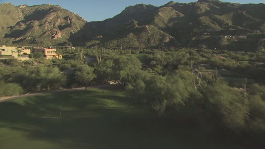 Aerial View of Golf Course In The Desert