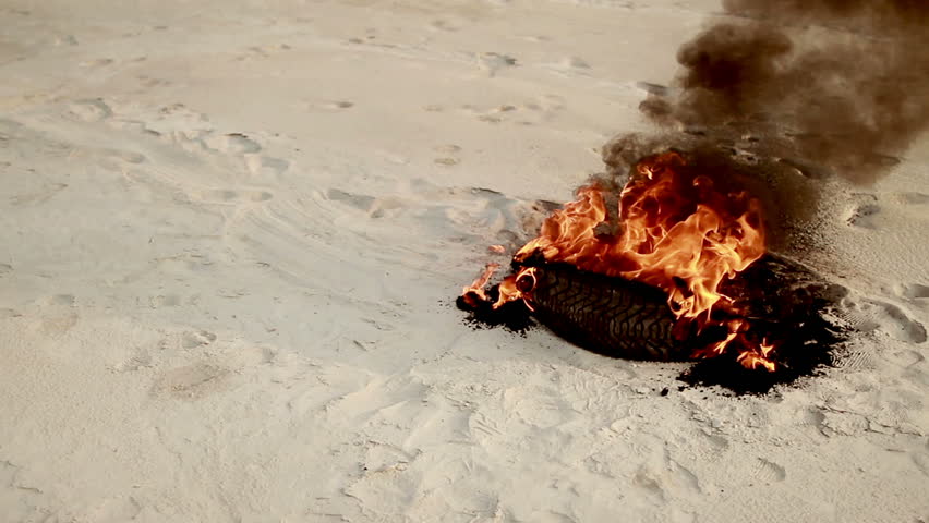 burning wreckage during hostilities