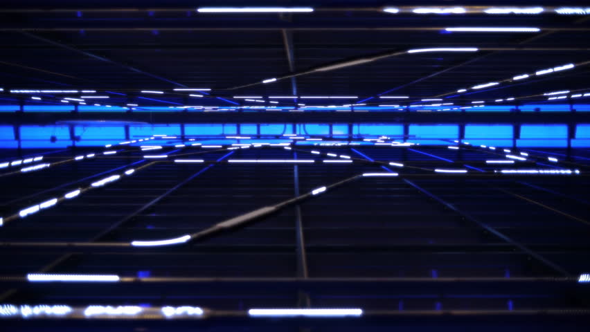 Blade Runner style moving lights with a distant perspective.