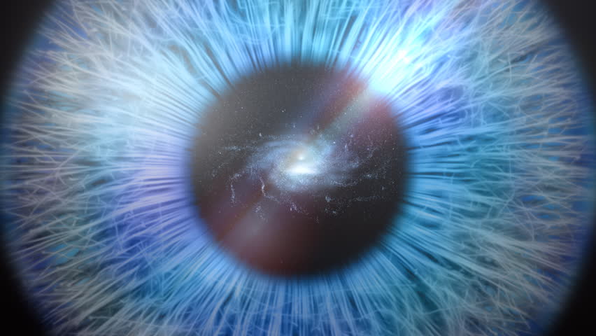 Galaxy of stars as the pupil of an eye.