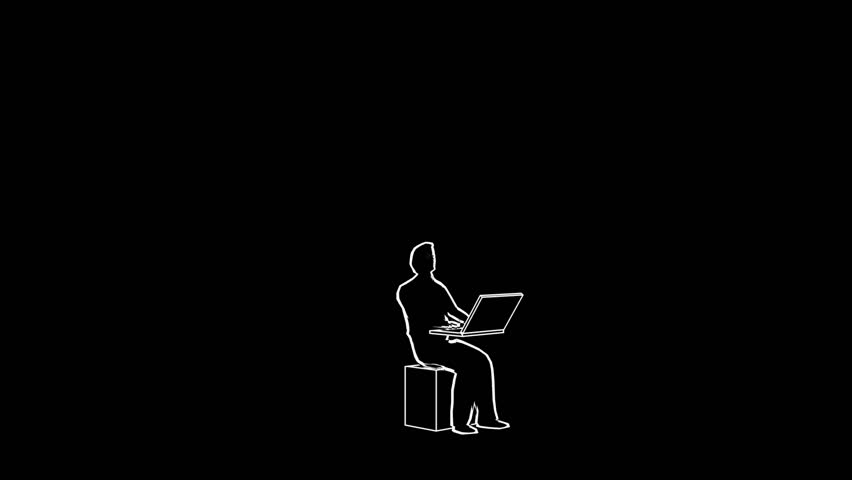 Someone has an idea symbolized by a light bulb switching on over his head. This idea spreads again and again until it forms a giant light bulb.