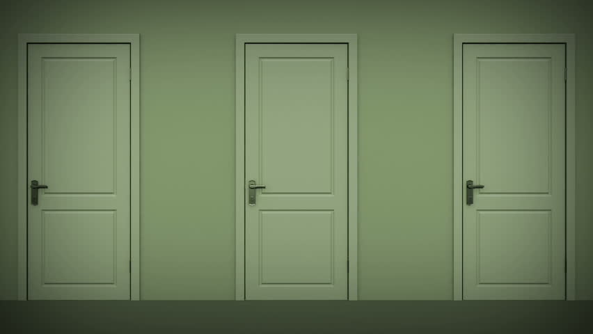 Doors opening and closing looped animation. Alpha mask. HD 1080.