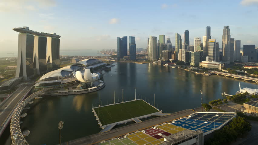 Elevated view over the City Center in Singapore