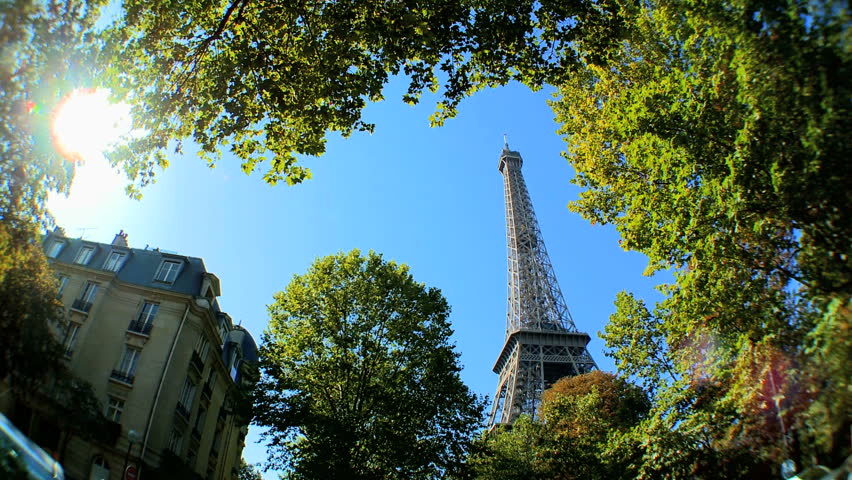 Distant view of Eiffel Tower in Paris,France
