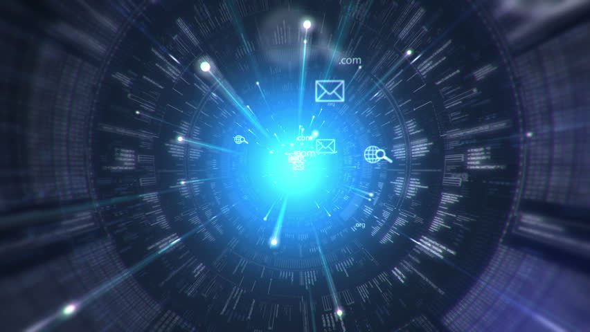 Digital tunnel. Internet. Technology background.