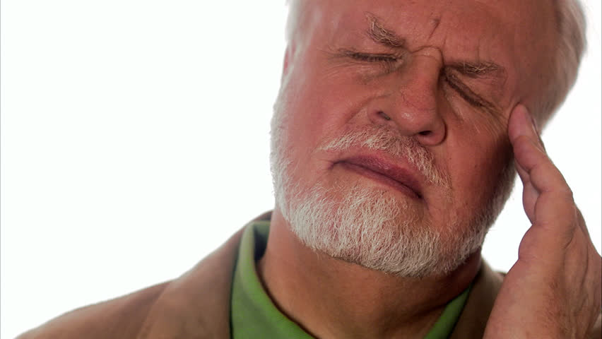 A distressed elderly man