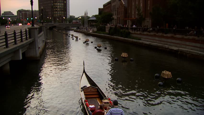 PROVIDENCE, RHODE ISLAND - CIRCA JUNE 2008: Providence RI - Water place Park Gondola boat 