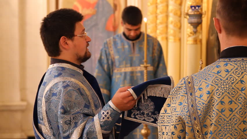 UFA, RUSSIA - JULY 20: Liturgy in a Russian Orthodox Church on July 20, 2012 in Ufa, Russia.
