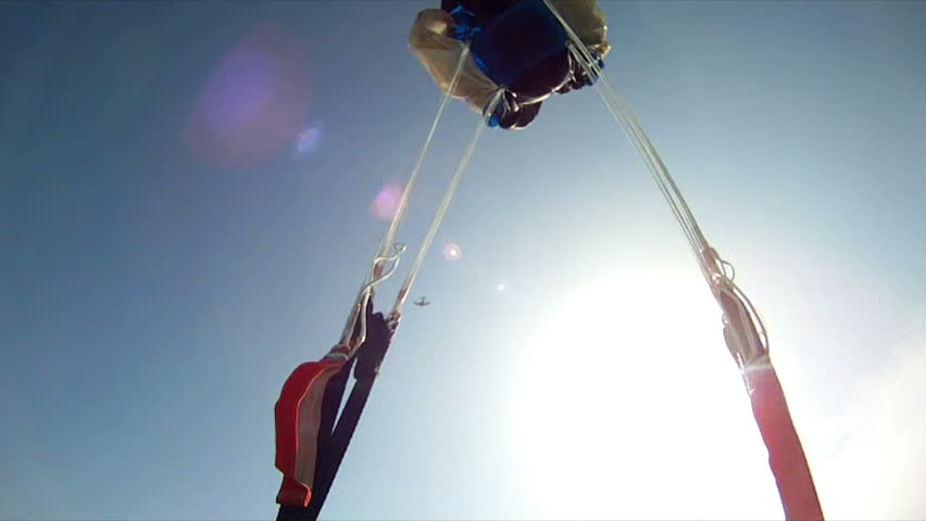 People skydive