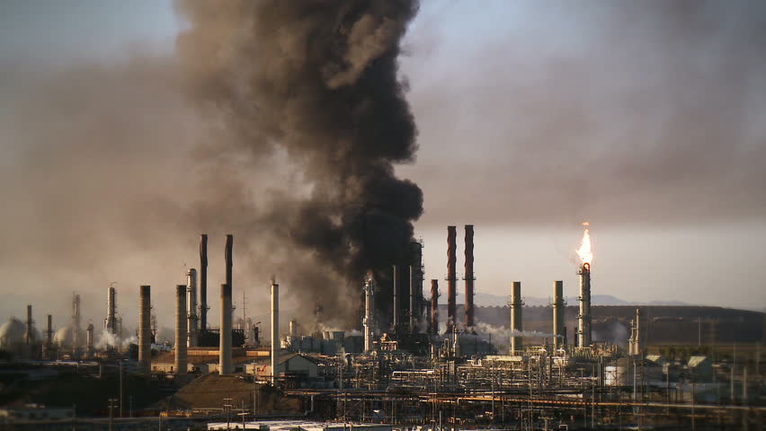 Fire at an oil refinery in Richmond, California.