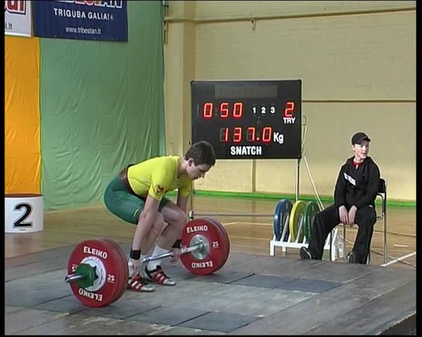 25 Oct, 2008, the Baltic States, competition in weightlifting. Athletes compete for the title of champion of Europe