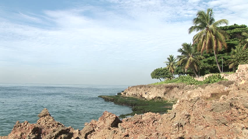 Waves hitting rock, Panama