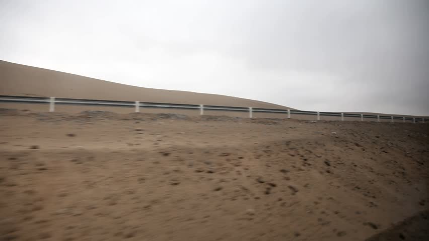 footage of the panamericana Road near by Ica in Peru