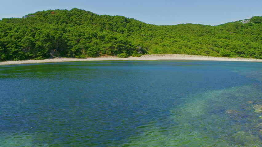 Deserted sandy beaches on the island Mljet, Dubrovnik archipelago, Croatia.