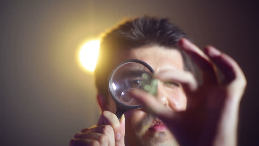 Looking at fools gold with a magnifying glass