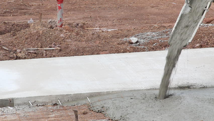 Pouring cement during Upgrade to residential street
