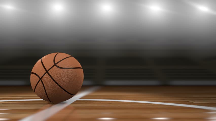 3d animation basketball, computer generated loop