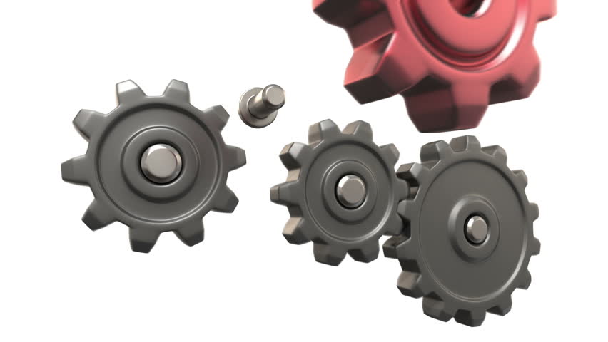 broken gears system, 3d animation