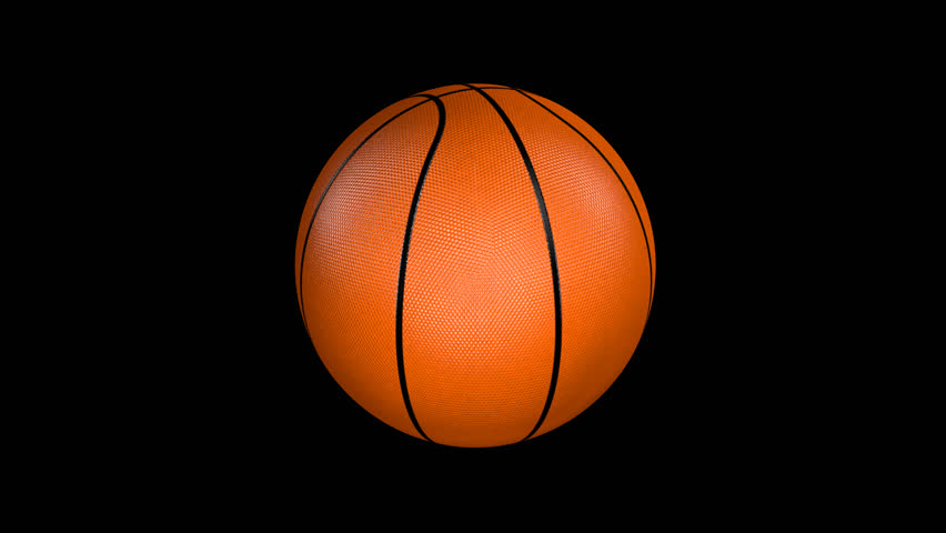 Basketball rolling towards cam