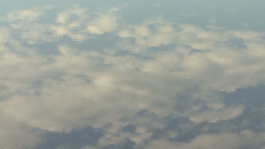 clouds reflected on water surface - time lapse