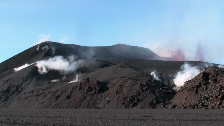 Volcanic Eruption in Iceland, 2010. Footage taken in extreme conditions only a half mile from the crater during frequent gas explosions from advancing lava. A mountain is born.