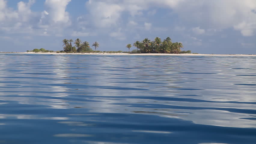 Tikehau Lagoon seen from a Boat in French Polynesia (Realtime)