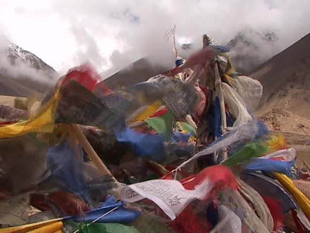 Buddhist prayer flags in the Himalayas