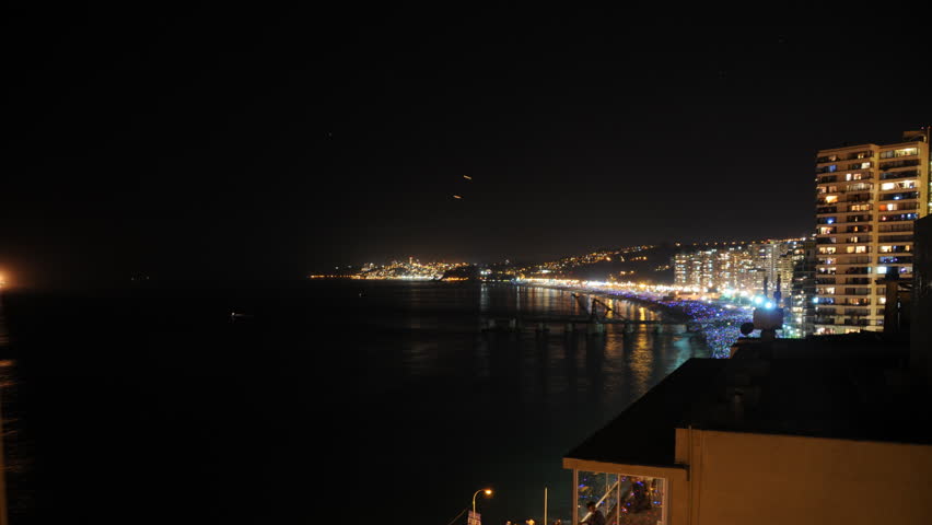 New Year fireworks in ViÃ±a del Mar, Chile