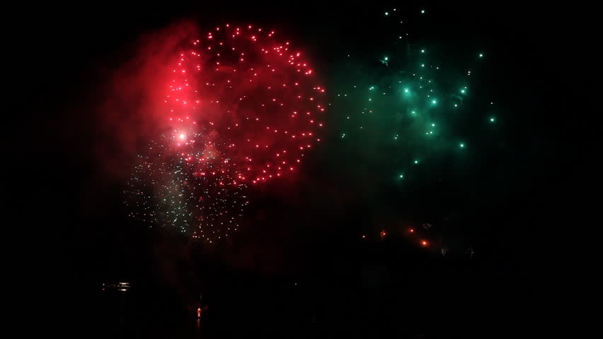 Fireworks over the sea