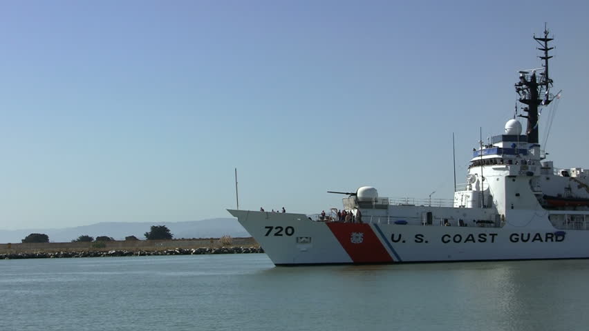 US Coast Guard cutter on patrol