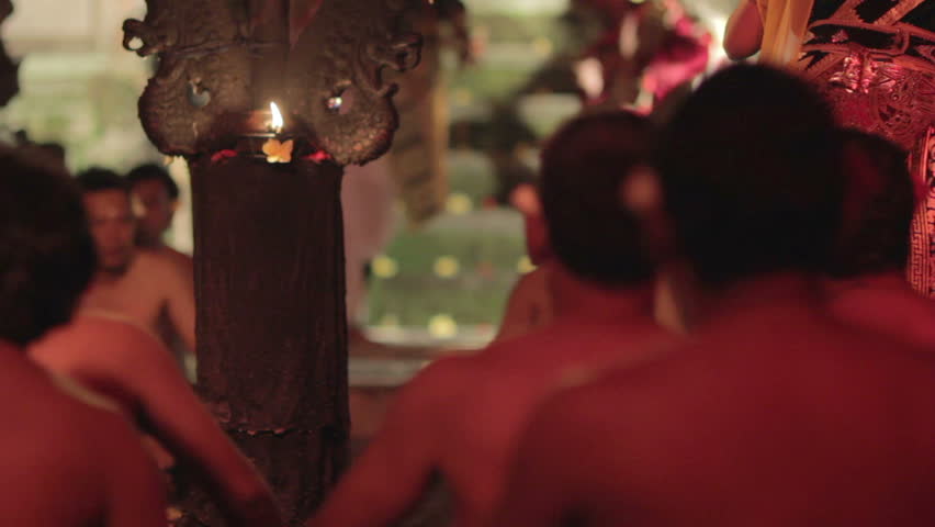 a view of kecak dance performance, bali, Indonesia