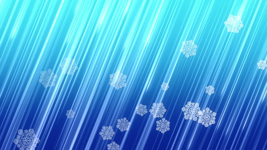 Christmas snowflakes falling on blue background