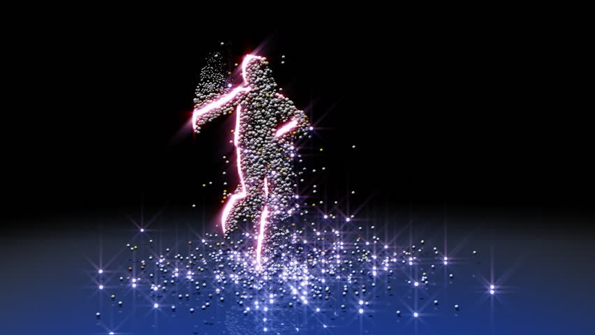 Sexy particle girl dancing, HD 1080p, seamless loop